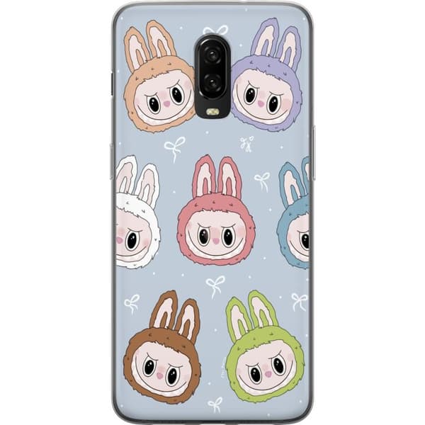 OnePlus 6T Gjennomsiktig deksel Pastel Labubu