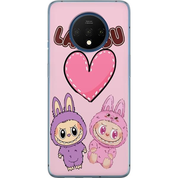 OnePlus 7T Gennemsigtig cover Labubu Pink Monster