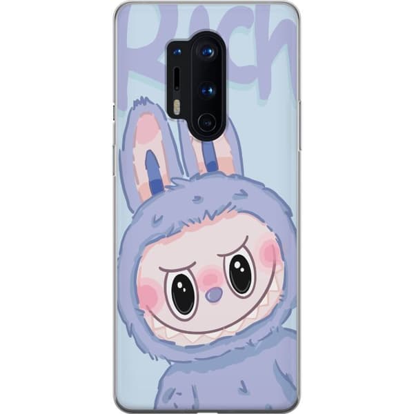 OnePlus 8 Pro Genomskinligt Skal Blue Bunny Labubu