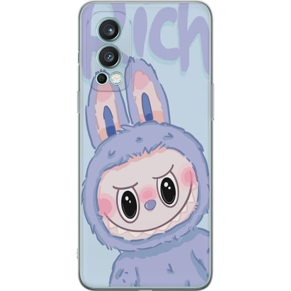 OnePlus Nord 2 5G Gennemsigtig cover Blå Kanin Labubu