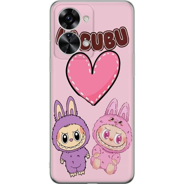 OnePlus Nord 2T Genomskinligt Skal Labubu Pink Monster