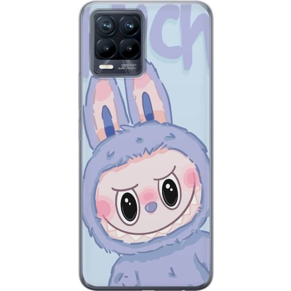 Realme 8 Gennemsigtig cover Blå Kanin Labubu