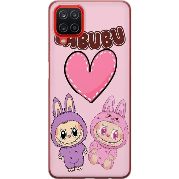 Samsung Galaxy A12 Gjennomsiktig deksel Labubu Pink Monster