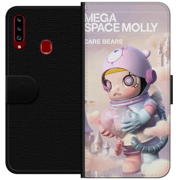 Samsung Galaxy A20s Lompakkokotelo Mega Space Molly Care Bears Series - Share Bear Edition