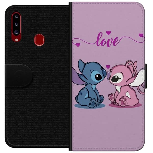 Samsung Galaxy A20s Tegnebogsetui Lilo & Stitch – Angel Edition