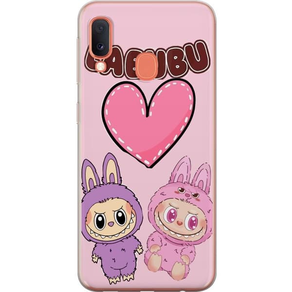 Samsung Galaxy A20e Gennemsigtig cover Labubu Pink Monster
