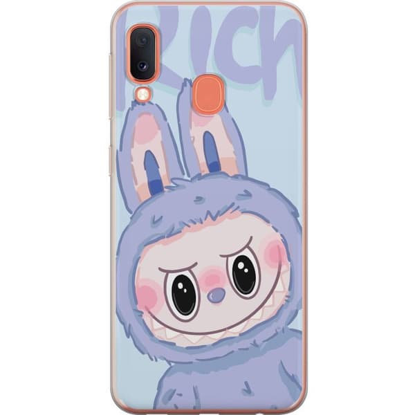 Samsung Galaxy A20e Läpinäkyvä kuori Sininen Jänis Labubu