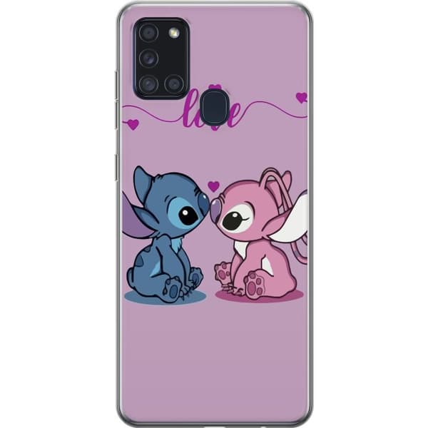 Samsung Galaxy A21s Genomskinligt Skal Lilo & Stitch – Angel Edition