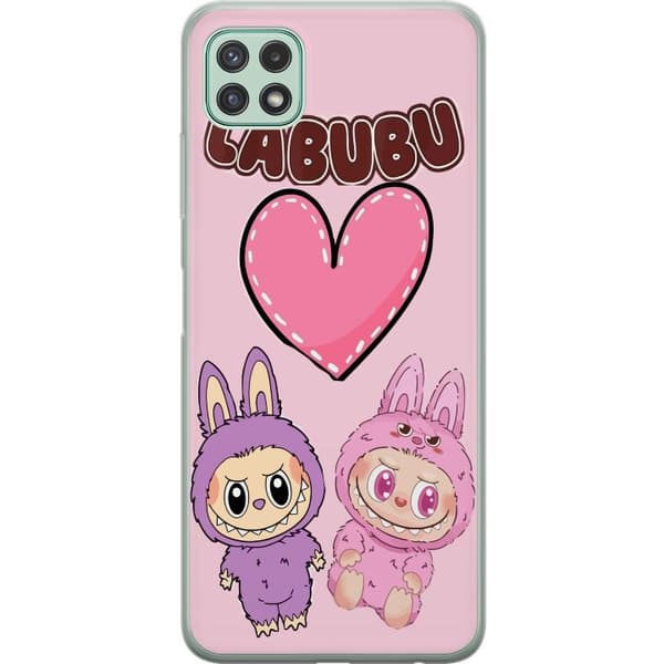 Samsung Galaxy A22 5G Läpinäkyvä kuori Labubu Pink Monster