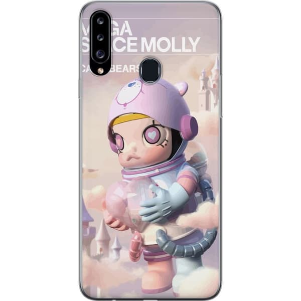 Samsung Galaxy A20s Läpinäkyvä kuori Mega Space Molly Care Bears Series - Share Bear Edition
