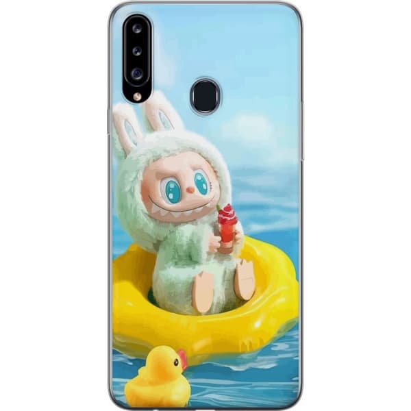 Samsung Galaxy A20s Gennemsigtig cover Labubu Macaron-serie