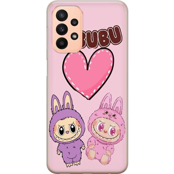 Samsung Galaxy A23 Gennemsigtig cover Labubu Pink Monster