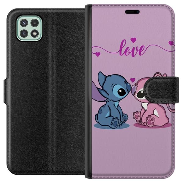 Samsung Galaxy A22 5G Tegnebogsetui Lilo & Stitch – Angel Edition