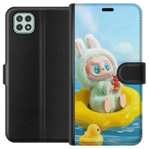 Samsung Galaxy A22 5G Lompakkokotelo Labubu Macaron-sarja