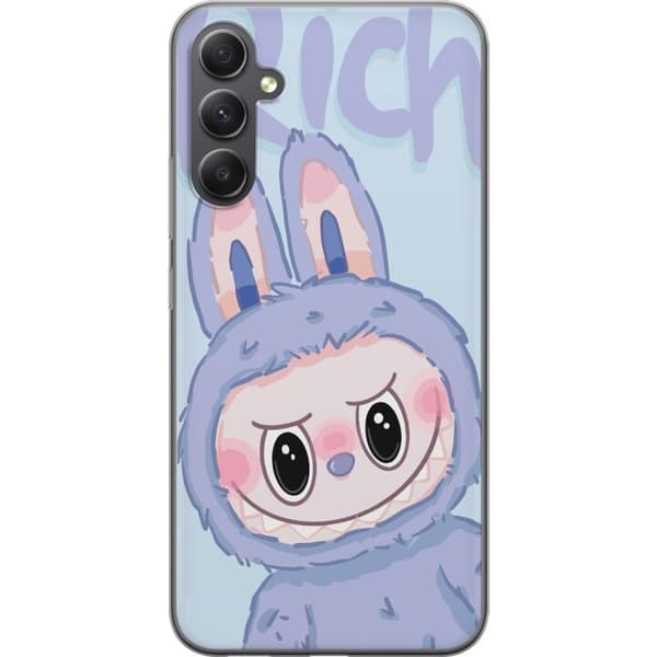 Samsung Galaxy A25 Gennemsigtig cover Blå Kanin Labubu