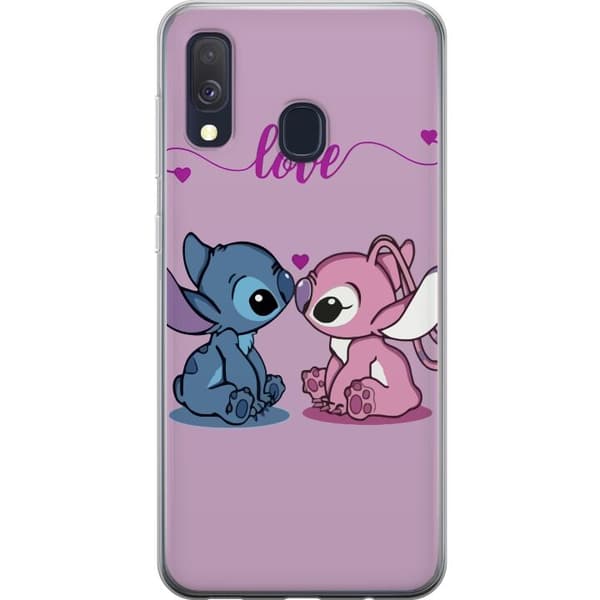 Samsung Galaxy A40 Genomskinligt Skal Lilo & Stitch – Angel Edition
