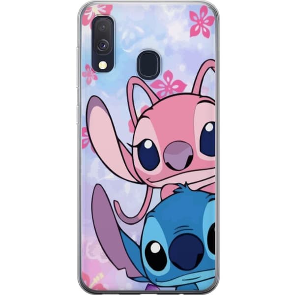 Samsung Galaxy A40 Läpinäkyvä kuori Stitch & Angel