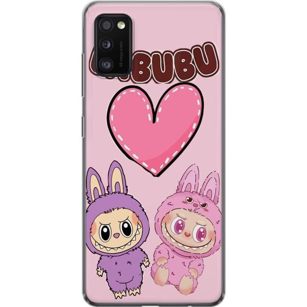 Samsung Galaxy A41 Gjennomsiktig deksel Labubu Pink Monster