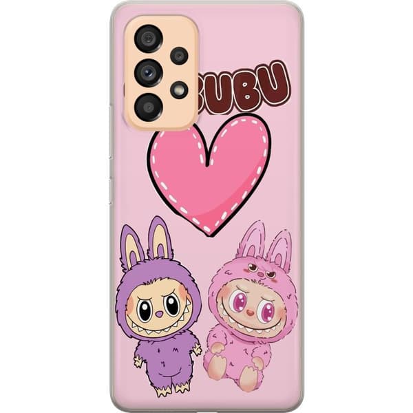 Samsung Galaxy A53 5G Gjennomsiktig deksel Labubu Pink Monster