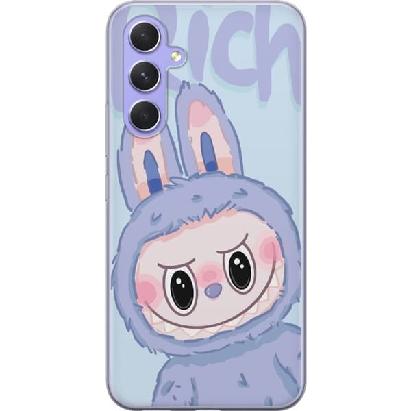 Samsung Galaxy A54 Gennemsigtig cover Blå Kanin Labubu