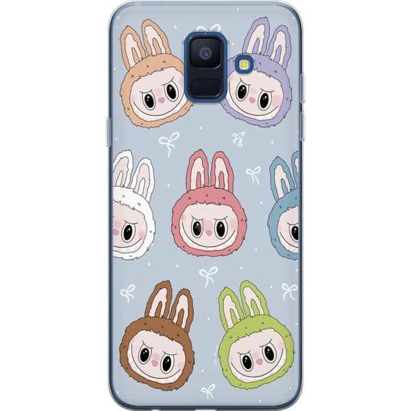 Samsung Galaxy A6 (2018) Genomskinligt Skal Pastel Labubu