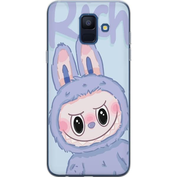 Samsung Galaxy A6 (2018) Gennemsigtig cover Blå Kanin Labubu