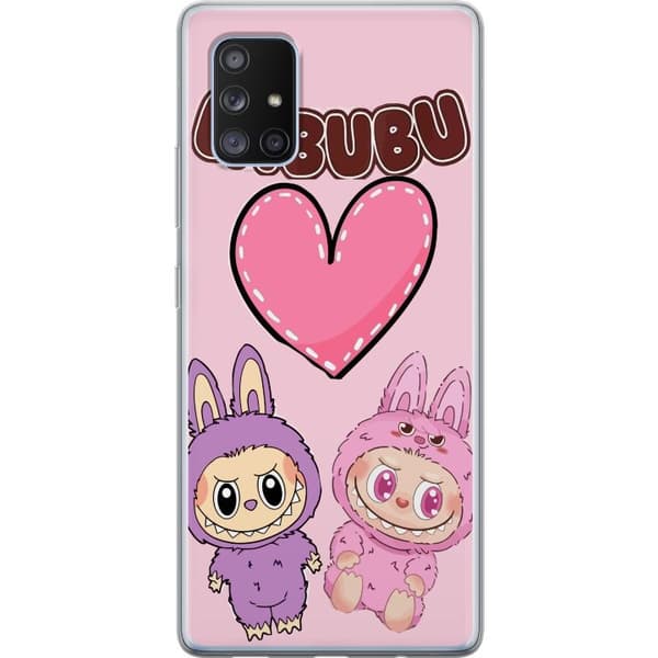 Samsung Galaxy A71 5G Läpinäkyvä kuori Labubu Pink Monster