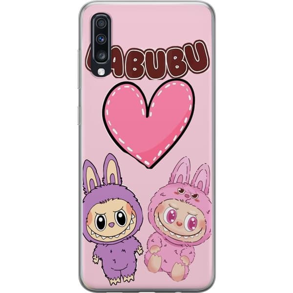 Samsung Galaxy A70 Genomskinligt Skal Labubu Pink Monster