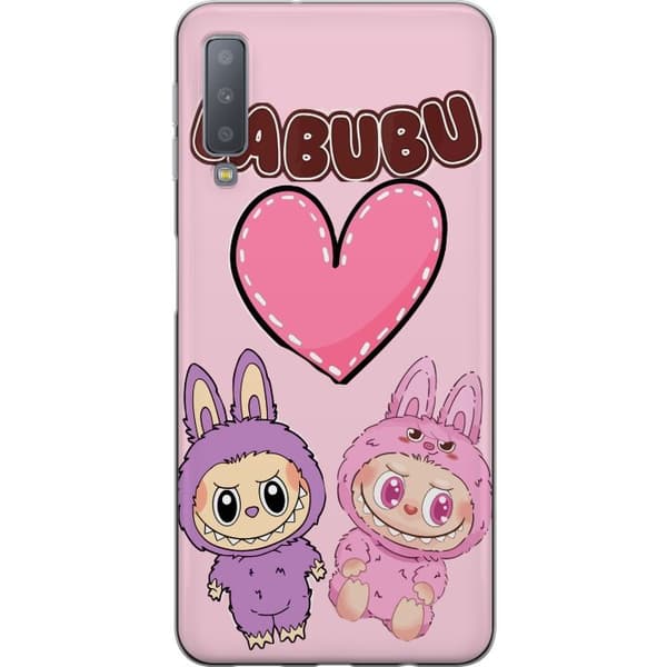 Samsung Galaxy A7 (2018) Läpinäkyvä kuori Labubu Pink Monster