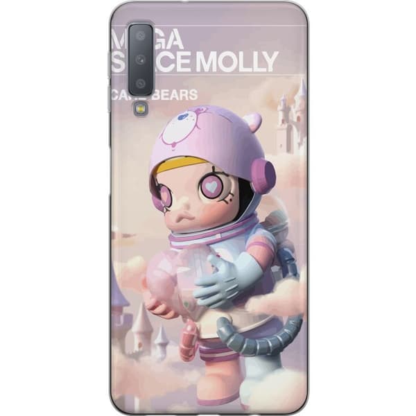Samsung Galaxy A7 (2018) Läpinäkyvä kuori Mega Space Molly Care Bears Series - Share Bear Edition