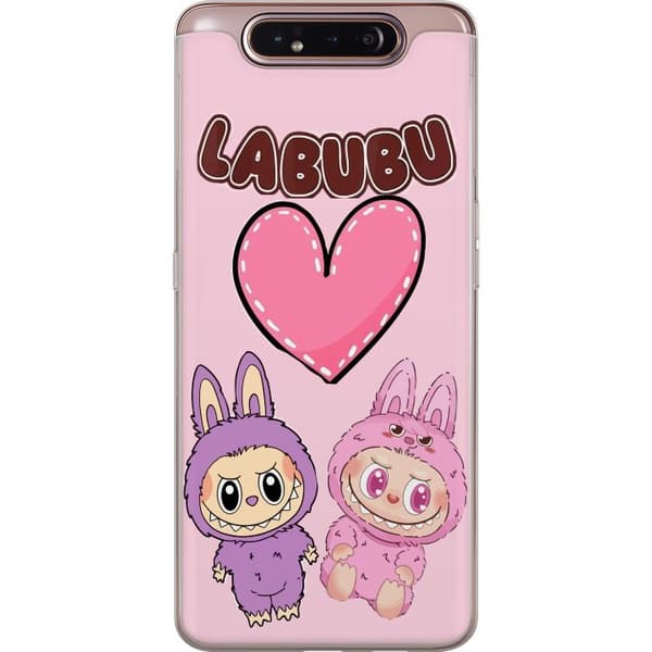 Samsung Galaxy A80 Genomskinligt Skal Labubu Pink Monster
