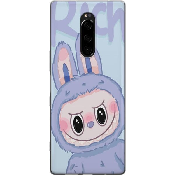 Sony Xperia 1 Läpinäkyvä kuori Sininen Jänis Labubu
