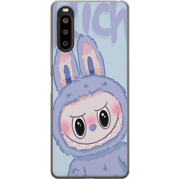Sony Xperia 10 II Läpinäkyvä kuori Sininen Jänis Labubu