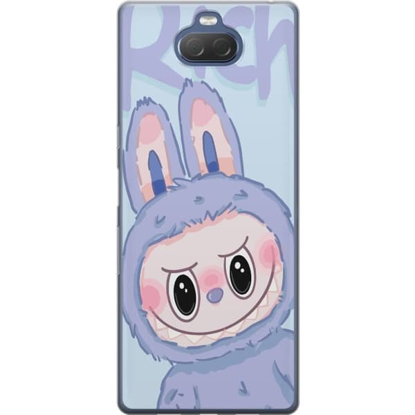 Sony Xperia 10 Plus Gennemsigtig cover Blå Kanin Labubu