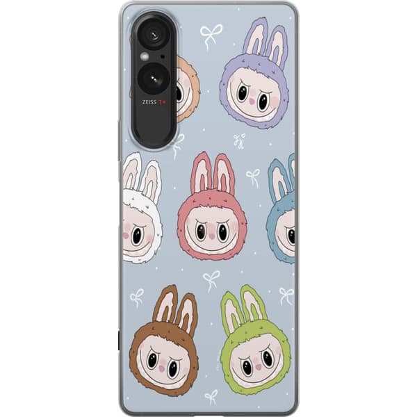 Sony Xperia 5 V Genomskinligt Skal Pastel Labubu