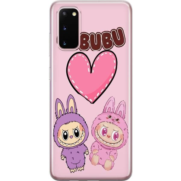 Samsung Galaxy S20 Gennemsigtig cover Labubu Pink Monster