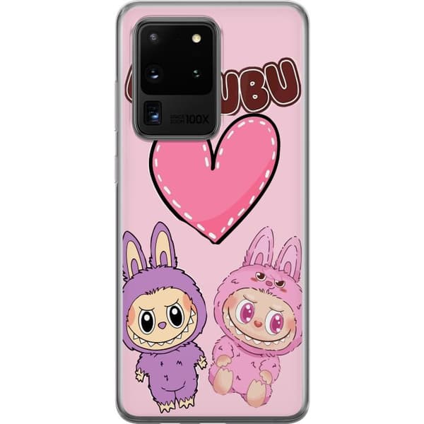 Samsung Galaxy S20 Ultra Gennemsigtig cover Labubu Pink Monster