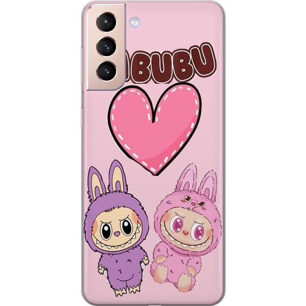 Samsung Galaxy S21 Genomskinligt Skal Labubu Pink Monster