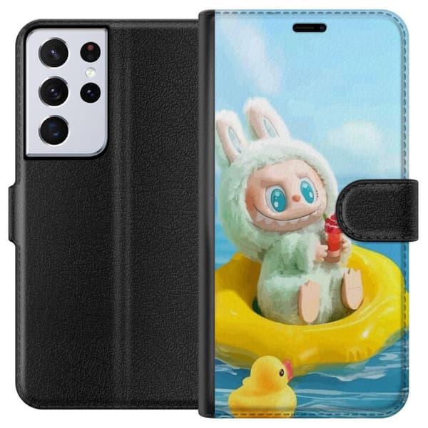 Samsung Galaxy S21 Ultra 5G Lompakkokotelo Labubu Macaron-sarja