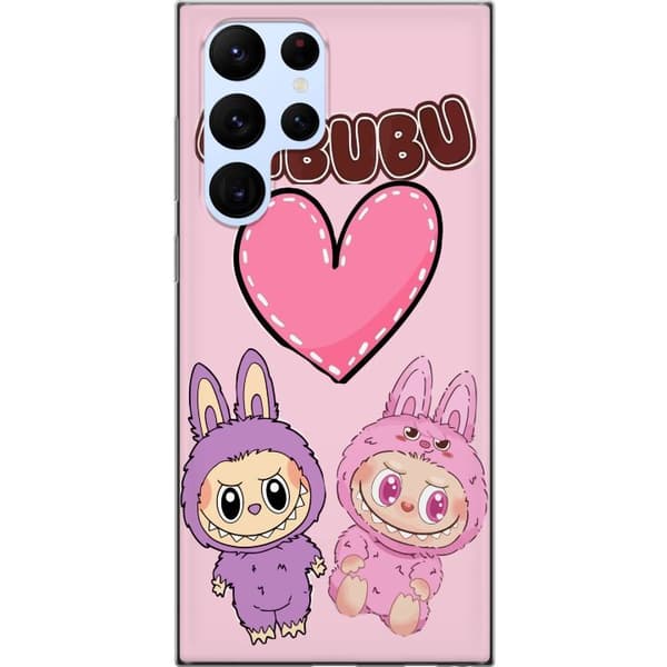 Samsung Galaxy S22 Ultra 5G Gjennomsiktig deksel Labubu Pink Monster