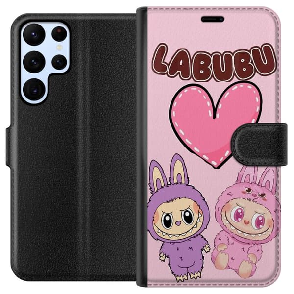 Samsung Galaxy S22 Ultra 5G Lompakkokotelo Labubu Pink Monster