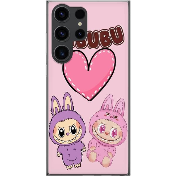 Samsung Galaxy S24 Ultra Gjennomsiktig deksel Labubu Pink Monster