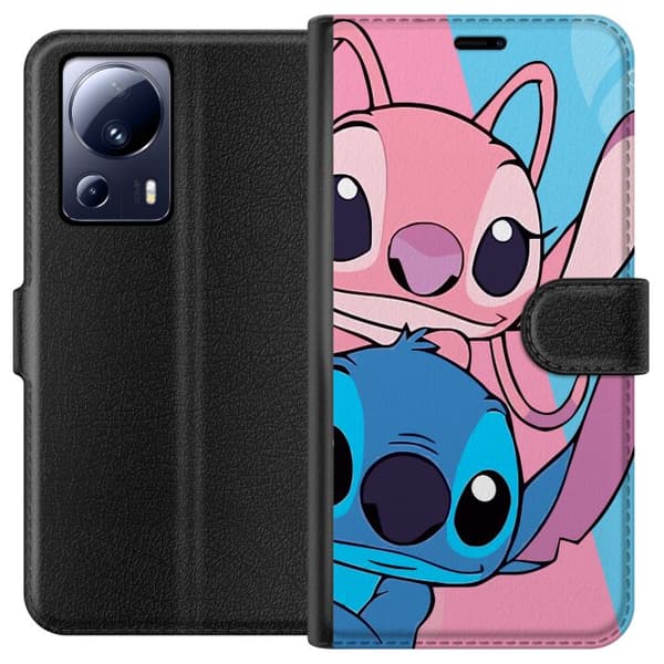 Xiaomi 13 Lite Tegnebogsetui Stitch & Angel