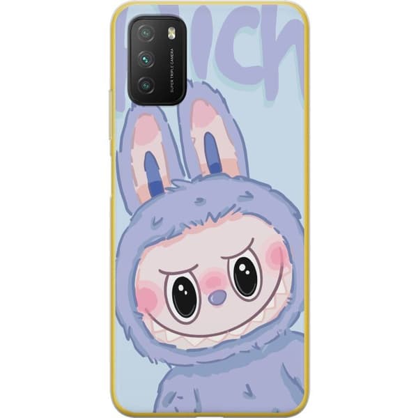 Xiaomi Poco M3 Gennemsigtig cover Blå Kanin Labubu