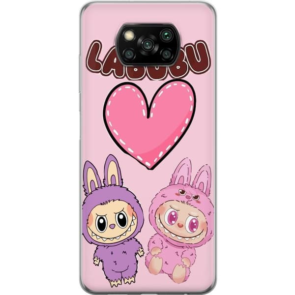 Xiaomi Poco X3 NFC Gennemsigtig cover Labubu Pink Monster