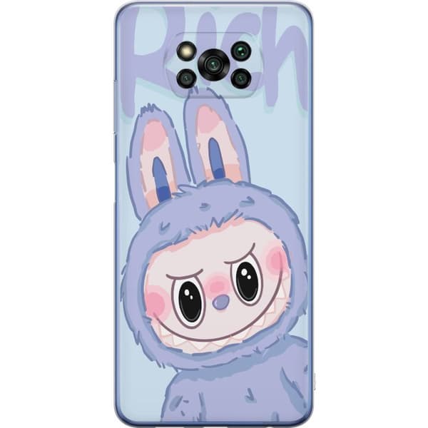 Xiaomi Poco X3 Pro Gjennomsiktig deksel Blå Kanin Labubu