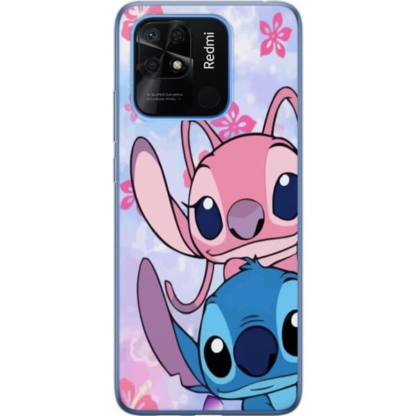 Xiaomi Redmi 10C Genomskinligt Skal Stitch & Angel