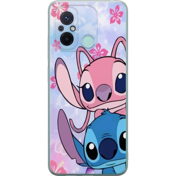 Xiaomi Redmi 12C Genomskinligt Skal Stitch & Angel