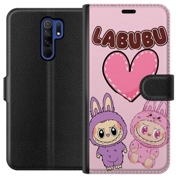 Xiaomi Redmi 9 Plånboksfodral Labubu Pink Monster