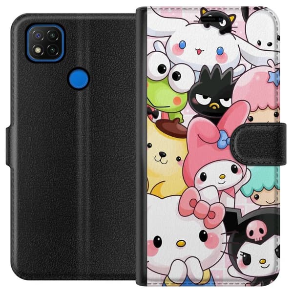 Xiaomi Redmi 9C Tegnebogsetui Kawaii Sanrio Crew
